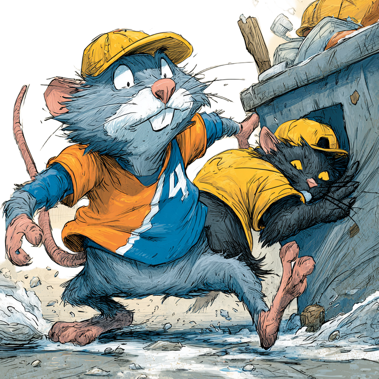 Giant Wet River Rat Vinyl Car Decal Sticker – Waterproof & UV-Resistant 3.4133333333333336"