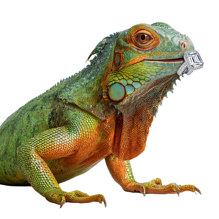 Iguana With Diamond Vinyl Car Decal Sticker – Waterproof & UV-Resistant 6.826666666666667"