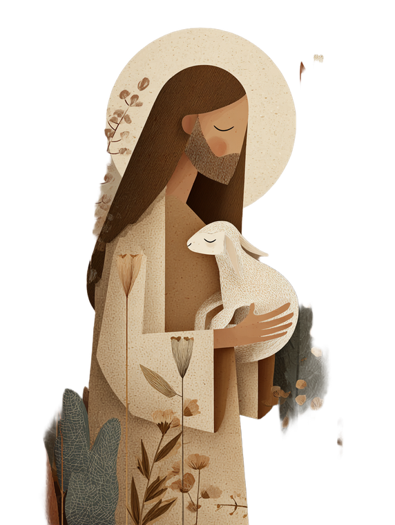 Boho Jesus Lamb V2 Vinyl Car Decal Sticker – Waterproof & UV-Resistant 8.213333333333333"