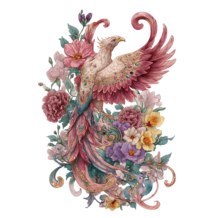 Feminine Phoenix Tattoo V2 Vinyl Car Decal Sticker – Waterproof & UV-Resistant 3.4133333333333336"