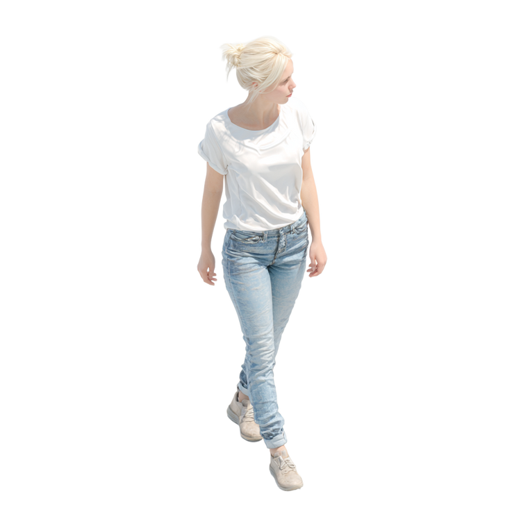 Blonde Woman Walking V6 Vinyl Car Decal Sticker – Waterproof & UV-Resistant 3.4133333333333336"
