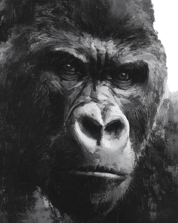 Gorilla Portrait V3 Vinyl Car Decal Sticker – Waterproof & UV-Resistant 4.0"