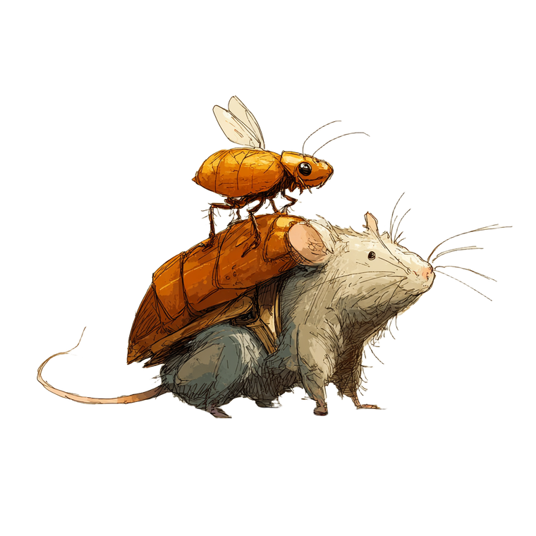 Cockroach On Rat Vinyl Car Decal Sticker – Waterproof & UV-Resistant 3.4133333333333336"