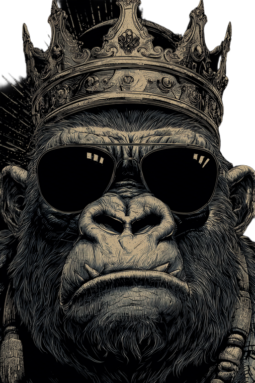 Angry Gorilla King V2 Vinyl Car Decal Sticker – Waterproof & UV-Resistant 4.4