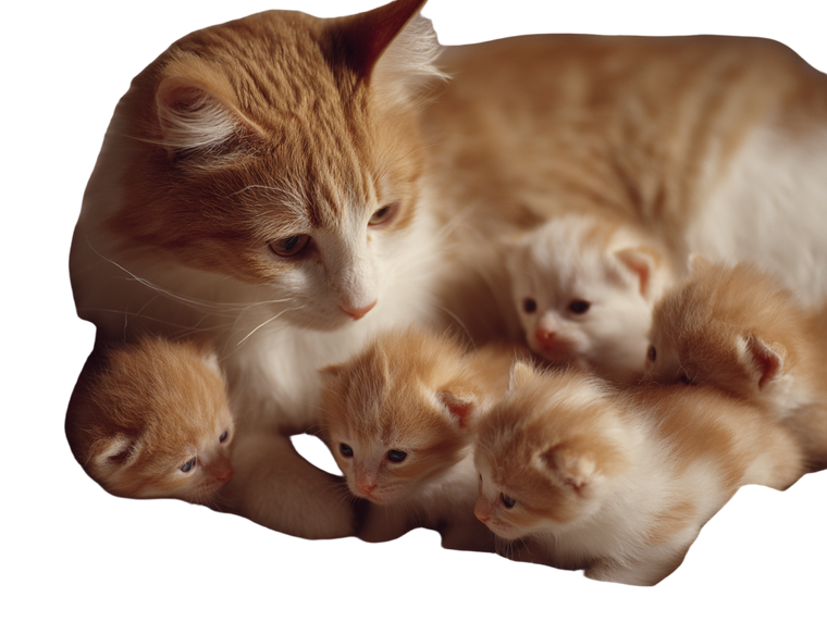 Mother Cat With Kittens Vinyl Car Decal Sticker – Waterproof & UV-Resistant 6.1866666666666665"