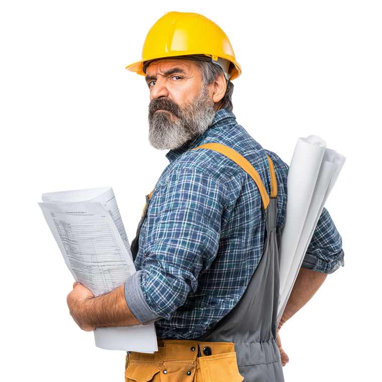 Angry Construction Worker Vinyl Car Decal Sticker – Waterproof & UV-Resistant 3.4133333333333336"