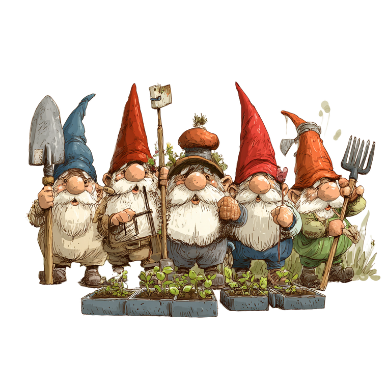 Garden Gnomes At Work Vinyl Car Decal Sticker – Waterproof & UV-Resistant 3.4133333333333336"