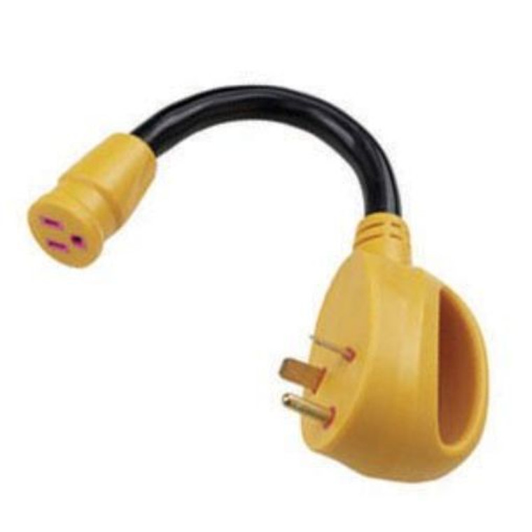 Marinco 30A RV to 15A Power Adapter | Polarized Usecase, Waterproof Seal, Extra Wide Handle