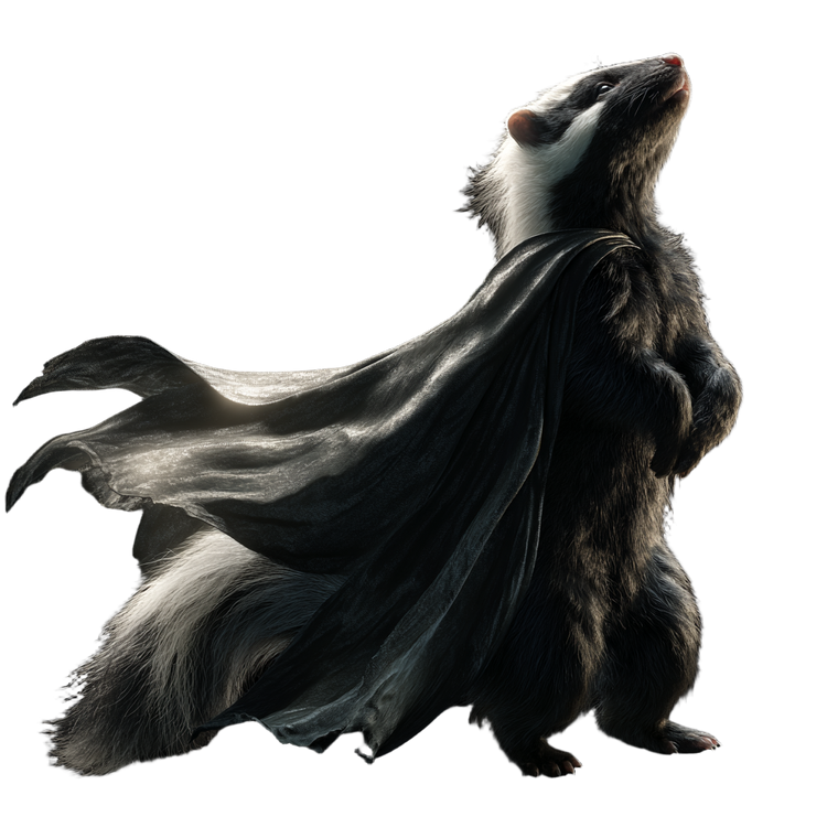 Caped Skunk Vinyl Car Decal Sticker – Waterproof & UV-Resistant 6.826666666666667"