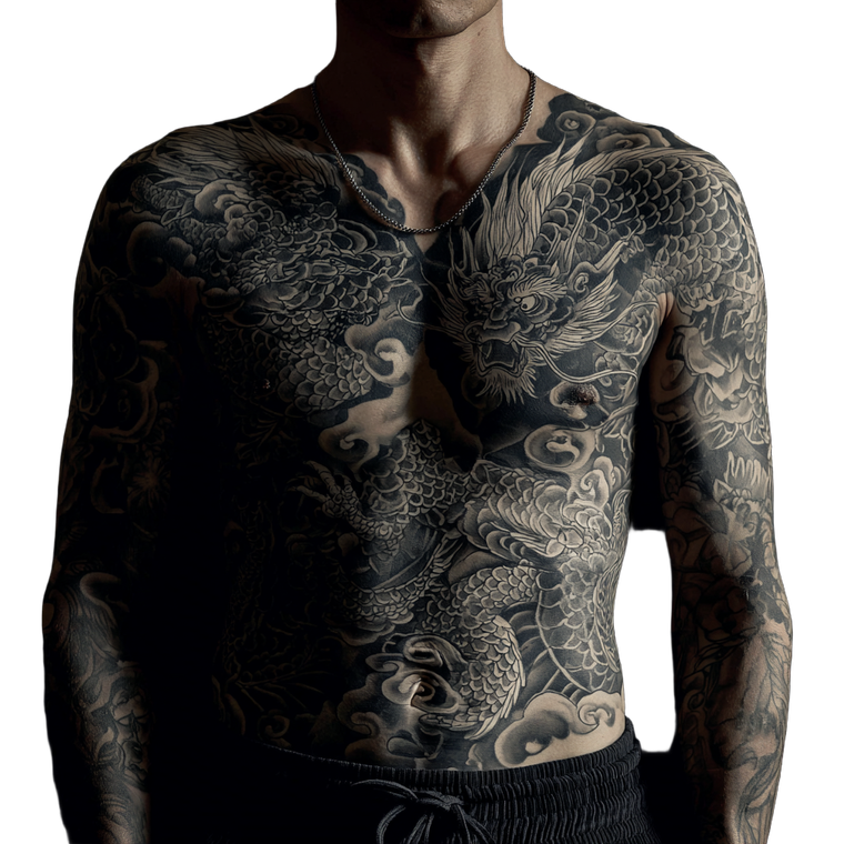 Japanese Dragon Tattoo V47 Vinyl Car Decal Sticker – Waterproof & UV-Resistant 6.826666666666667"