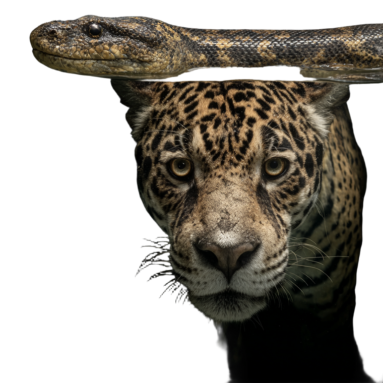 Jaguar Ambushes Anaconda Vinyl Car Decal Sticker – Waterproof & UV-Resistant 3.4133333333333336"