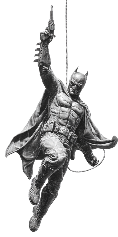 Batman With Grappling Gun Vinyl Car Decal Sticker – Waterproof & UV-Resistant 5.12"