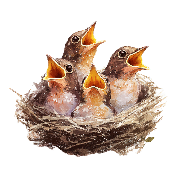 Baby Robin Birds Vinyl Car Decal Sticker – Waterproof & UV-Resistant 3.4133333333333336"