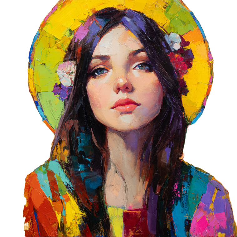 Modern Saint Portrait V4 Vinyl Car Decal Sticker – Waterproof & UV-Resistant 3.4133333333333336"