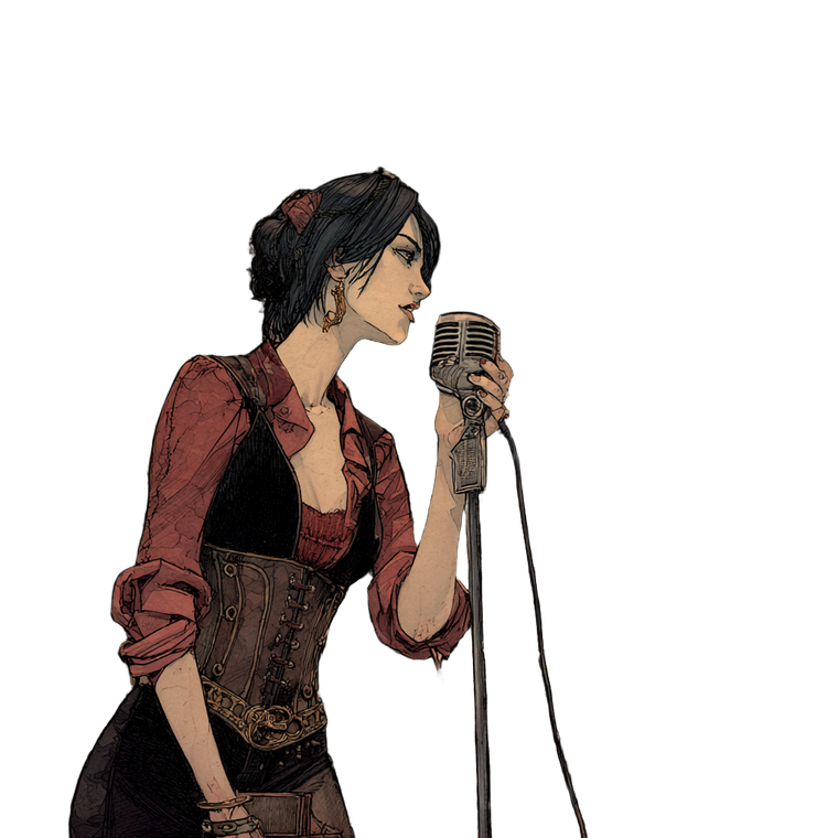 Steampunk Cabaret Singer Vinyl Car Decal Sticker – Waterproof & UV-Resistant 6.826666666666667"