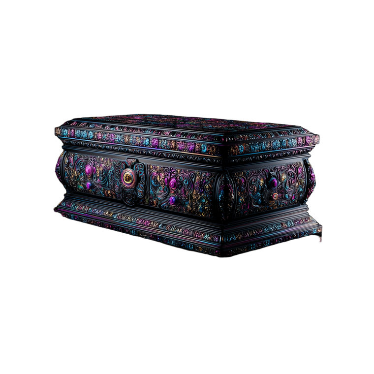 Ornate Chrome Casket Vinyl Car Decal Sticker – Waterproof & UV-Resistant 3.4133333333333336"