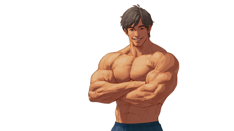 Muscular Man Smiling V2 Vinyl Car Decal Sticker – Waterproof & UV-Resistant 2.72"