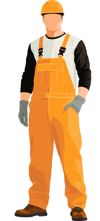 Construction Worker Vector V2 Vinyl Car Decal Sticker – Waterproof & UV-Resistant 5.386666666666667"
