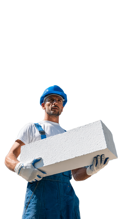 Construction Worker Holding Block Vinyl Car Decal Sticker – Waterproof & UV-Resistant 9.706666666666667"