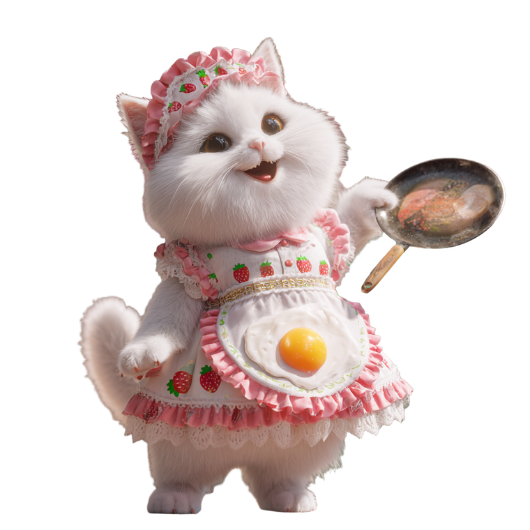 Kawaii Cooking Cat Vinyl Car Decal Sticker – Waterproof & UV-Resistant 6.826666666666667"