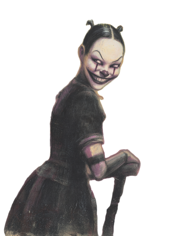 Sad Laughing Clown Vinyl Car Decal Sticker – Waterproof & UV-Resistant 8.213333333333333"