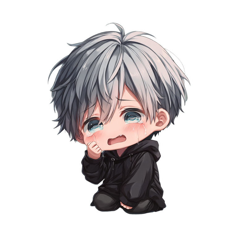 Chibi Boy With Toothache Vinyl Car Decal Sticker – Waterproof & UV-Resistant 3.4133333333333336"
