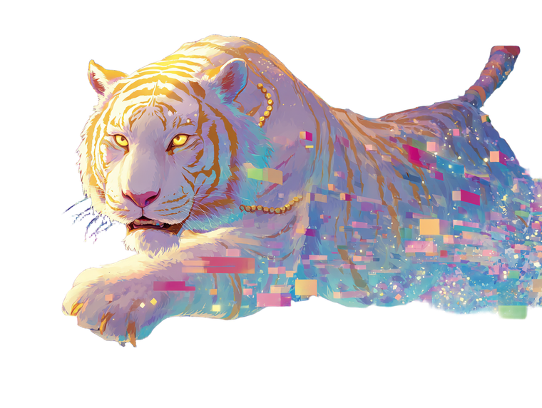 Cosmic Spirit Tiger Vinyl Car Decal Sticker – Waterproof & UV-Resistant 6.1866666666666665"