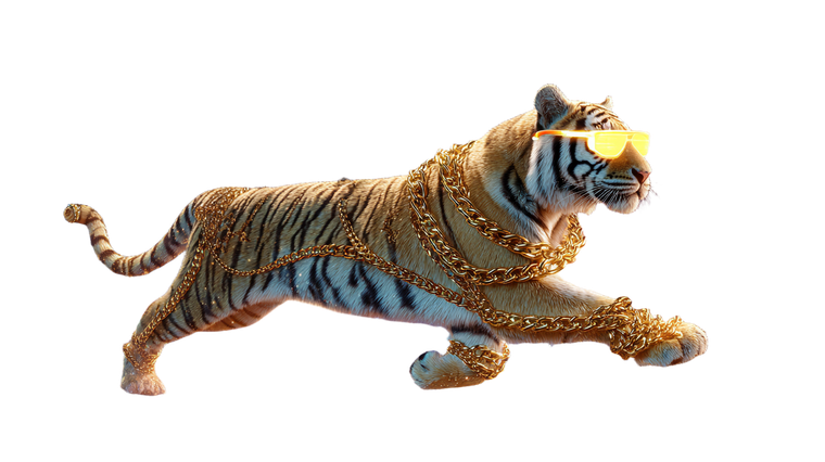 Galactic Rapper Tiger Vinyl Car Decal Sticker – Waterproof & UV-Resistant 5.4