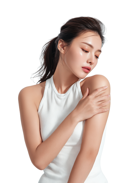 Concerned Asian Woman Vinyl Car Decal Sticker – Waterproof & UV-Resistant 8.213333333333333"