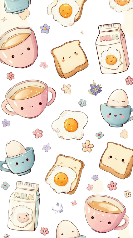 Kawaii Kitchen Objects Vinyl Car Decal Sticker – Waterproof & UV-Resistant 9.706666666666667"