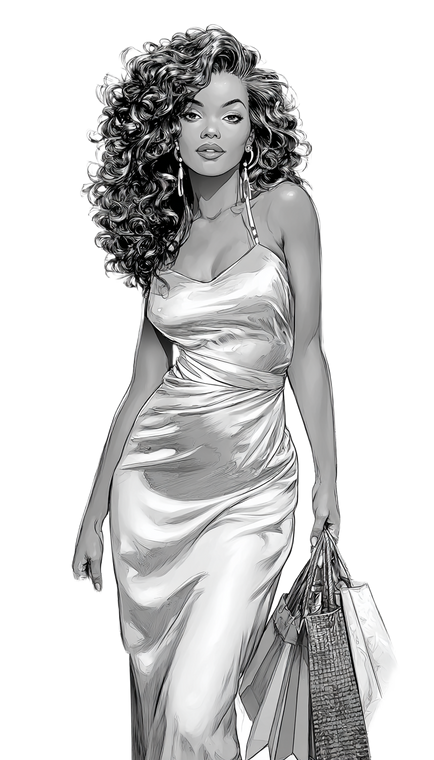 Fashionable African American Woman V3 Vinyl Car Decal Sticker – Waterproof & UV-Resistant 4.8533333333333335"
