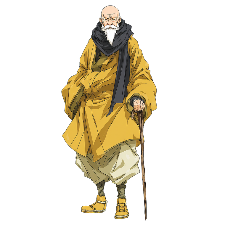 Bald Swordsman Sage Vinyl Car Decal Sticker – Waterproof & UV-Resistant 3.4133333333333336"