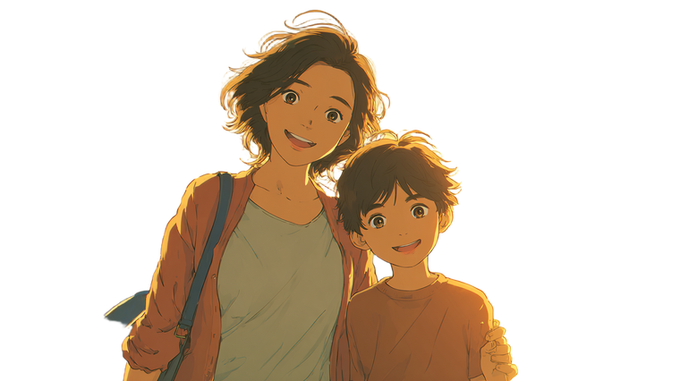 Mother And Son V54 Vinyl Car Decal Sticker – Waterproof & UV-Resistant 2.72"