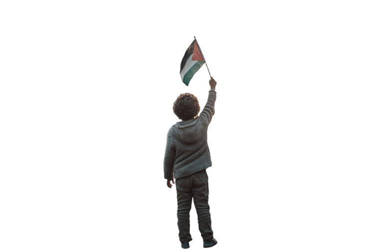 Child With Flag V3 Vinyl Car Decal Sticker – Waterproof & UV-Resistant 2.986666666666667"