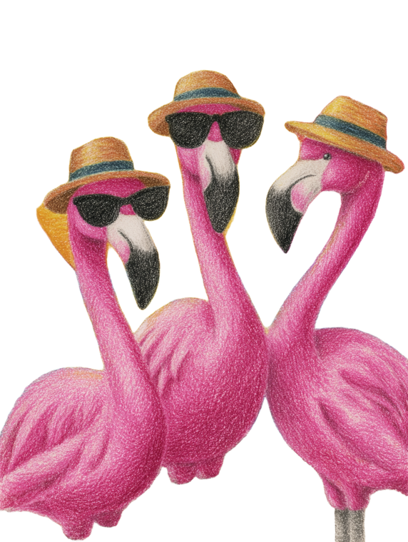 Flamingos At Beach Vinyl Car Decal Sticker – Waterproof & UV-Resistant 4.1066666666666665"