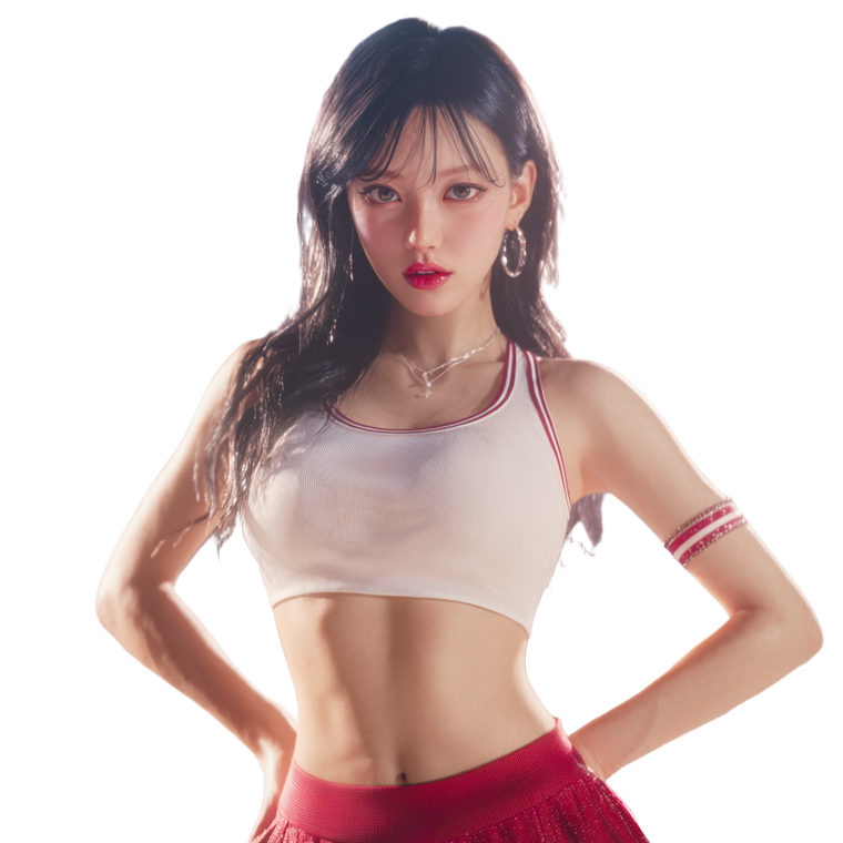 Korean Cheerleader Portrait V3 Vinyl Car Decal Sticker – Waterproof & UV-Resistant 6.826666666666667"