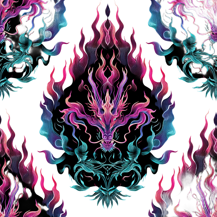 Synthwave Dragon Vinyl Car Decal Sticker – Waterproof & UV-Resistant 6.826666666666667"