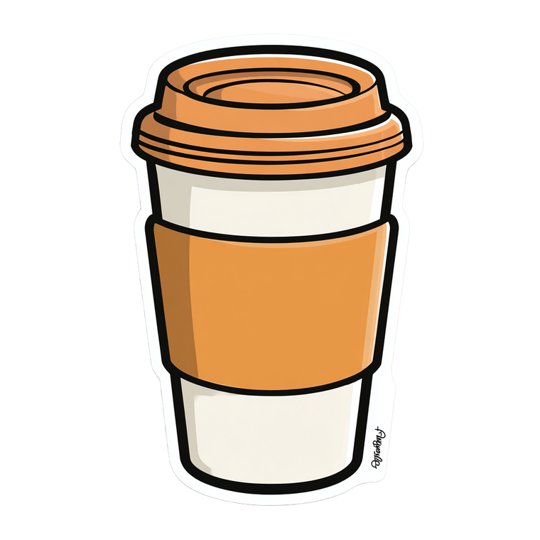 To-Go Coffee Cup Vinyl Car Decal Sticker – Waterproof & UV-Resistant 3.4133333333333336"