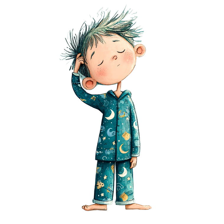 Sleepy Cartoon Boy V2 Vinyl Car Decal Sticker – Waterproof & UV-Resistant 3.4133333333333336"