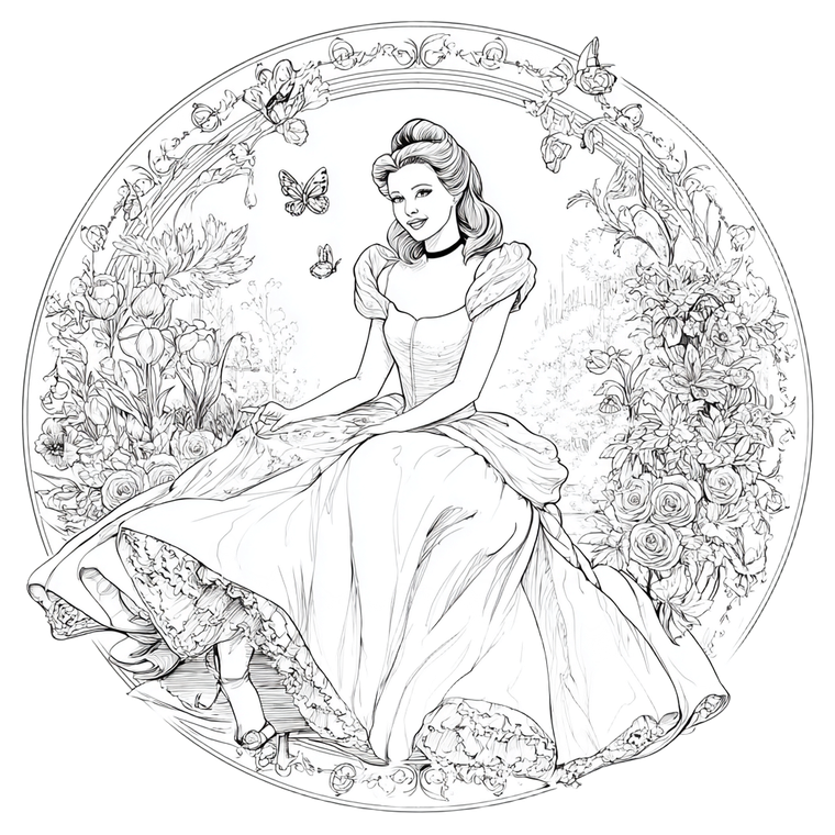 Cinderella Template Vinyl Car Decal Sticker – Waterproof & UV-Resistant 3.4133333333333336"