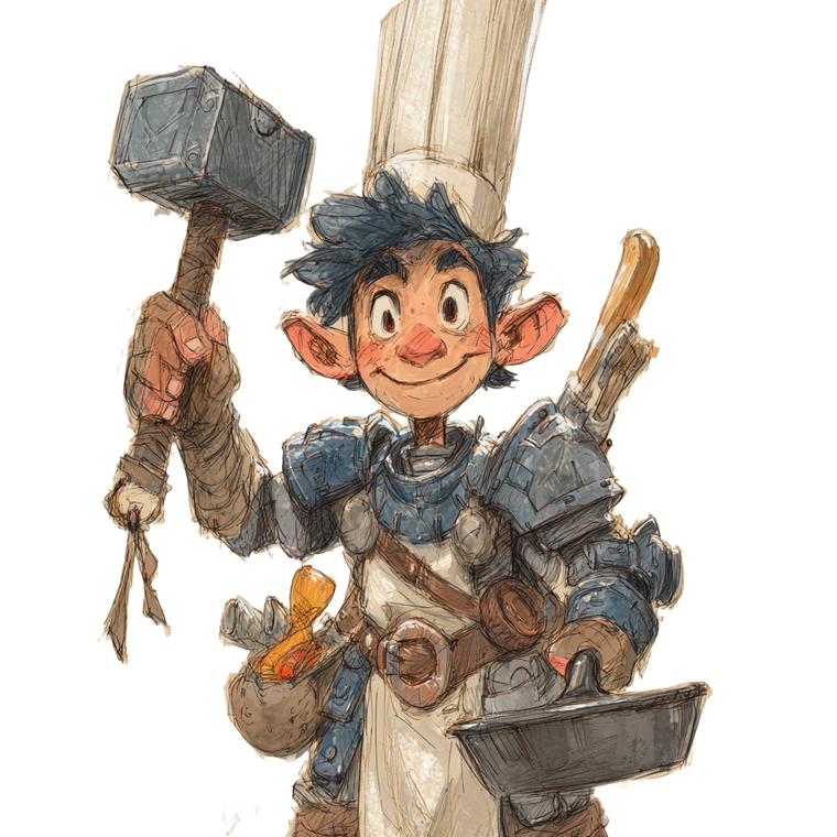 Adventurous Halfling Chef Vinyl Car Decal Sticker – Waterproof & UV-Resistant 3.4133333333333336"
