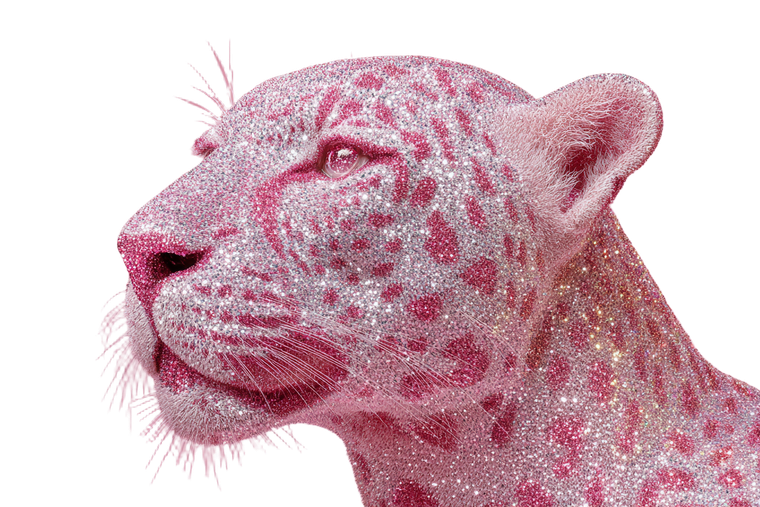 Pink Glitter Leopard Vinyl Car Decal Sticker – Waterproof & UV-Resistant 2.986666666666667"