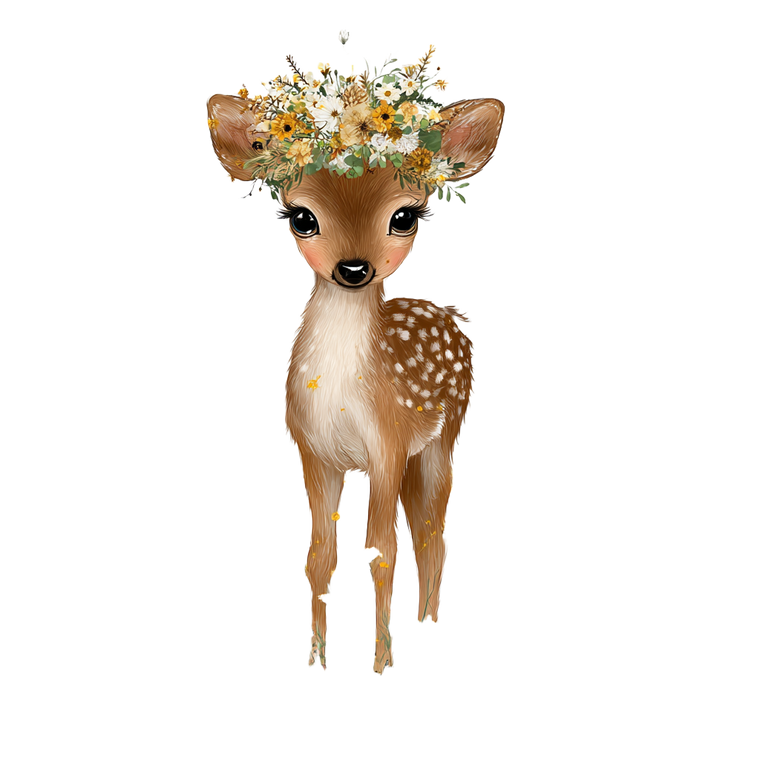 Baby Deer Illustration V4 Vinyl Car Decal Sticker – Waterproof & UV-Resistant 6.826666666666667"