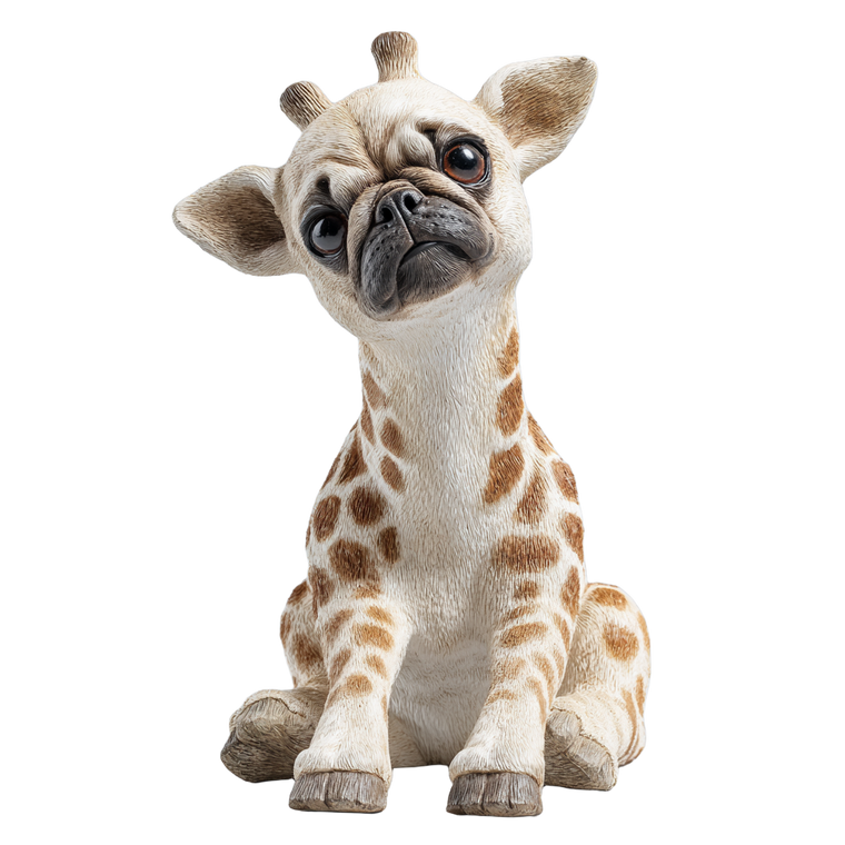 Pug-Headed Giraffe Vinyl Car Decal Sticker – Waterproof & UV-Resistant 3.4133333333333336"
