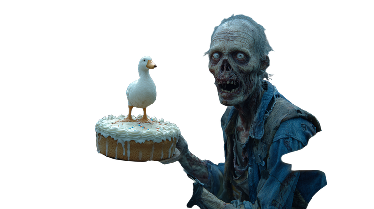 Zombie With Cake Vinyl Car Decal Sticker – Waterproof & UV-Resistant 2.72"