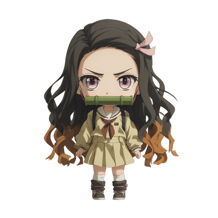 Chibi Nezuko Inspired Vinyl Car Decal Sticker – Waterproof & UV-Resistant 6.826666666666667"