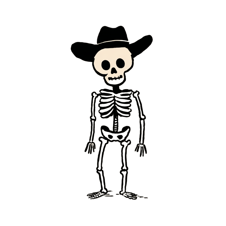 Cowboy Skeleton Vinyl Car Decal Sticker – Waterproof & UV-Resistant 3.4133333333333336"