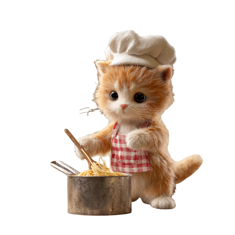 Chef Kitten Cooking Vinyl Car Decal Sticker – Waterproof & UV-Resistant 3.4133333333333336"