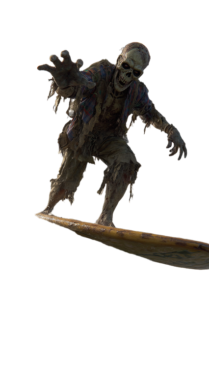 Evil Zombie Surfer Vinyl Car Decal Sticker – Waterproof & UV-Resistant 4.8533333333333335"