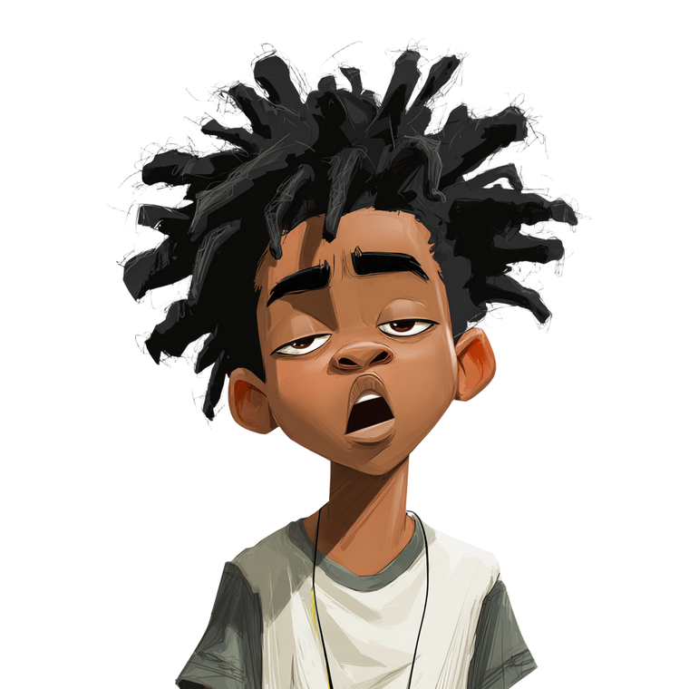 Cartoon Haitian Boy Vinyl Car Decal Sticker – Waterproof & UV-Resistant 3.4133333333333336"